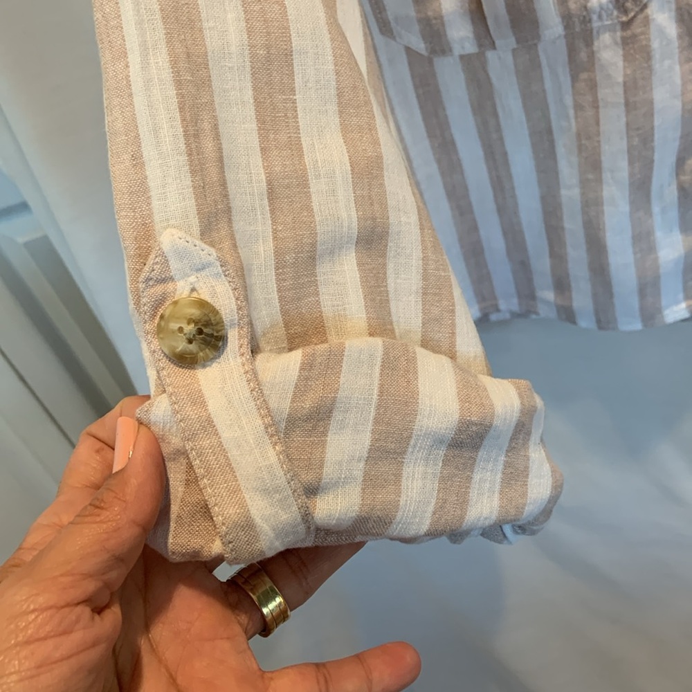 American Eagle Long Sleeve Linen Top - Picture 6 of 6
